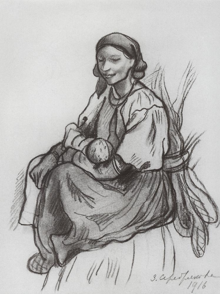 A peasant woman with a child