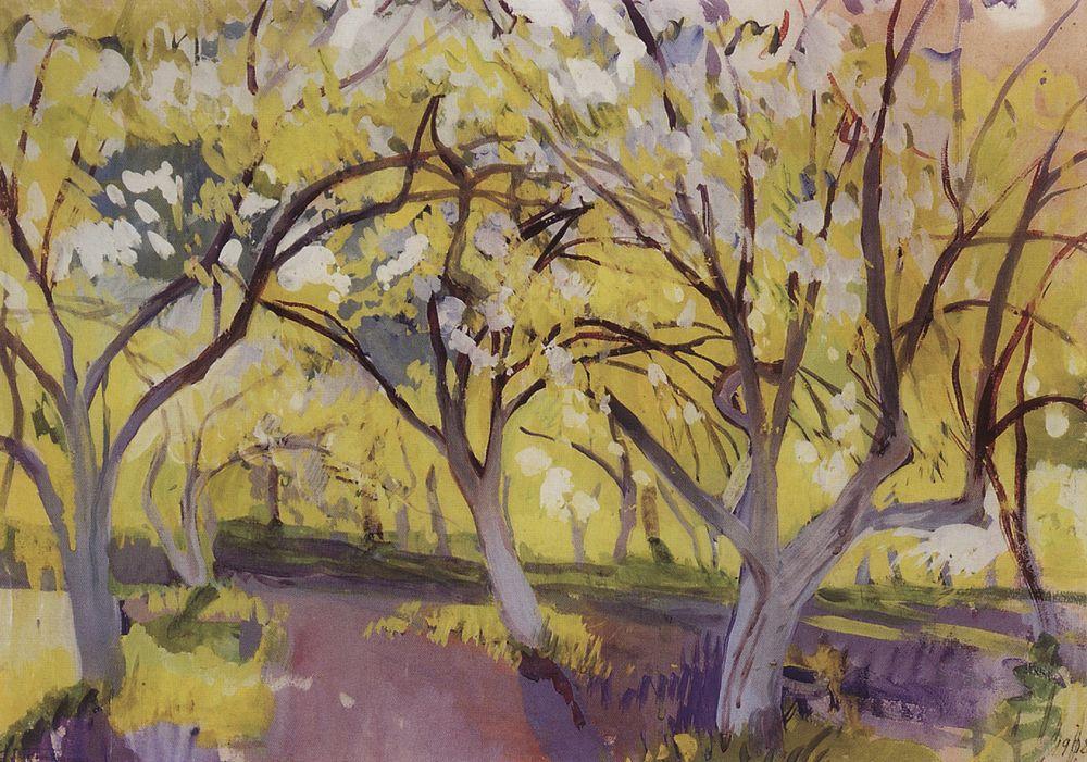 Orchard in bloom. Neskuchnoye