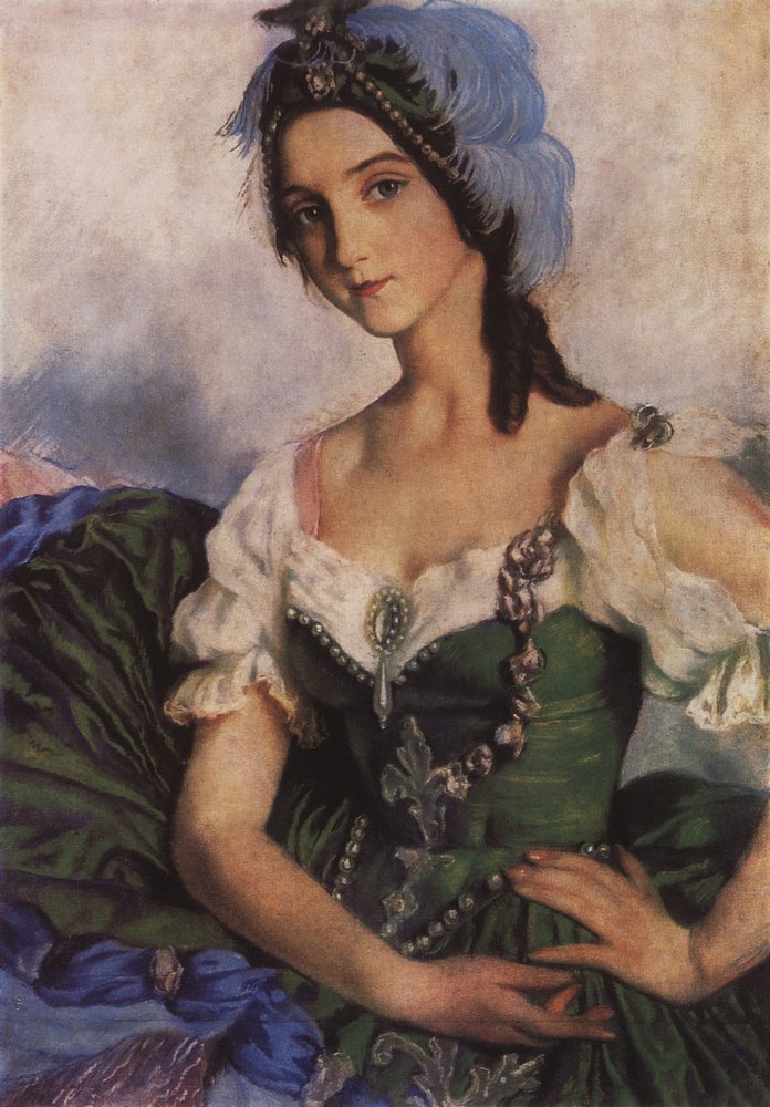 Portrait of a ballerina A.D. Danilova in costume for the ballet Armida's Pavilion