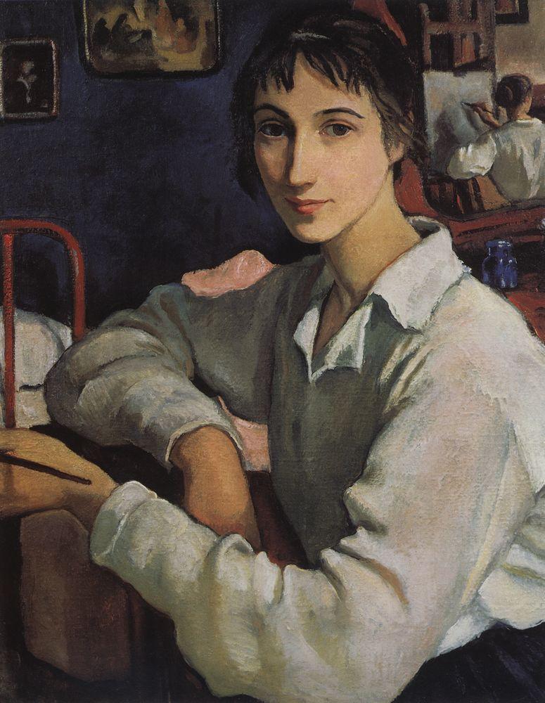Self-portrait in a white blouse