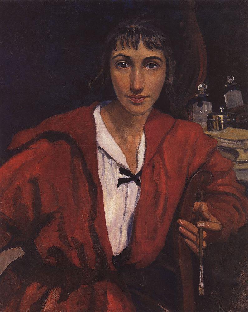 Self-portrait in red
