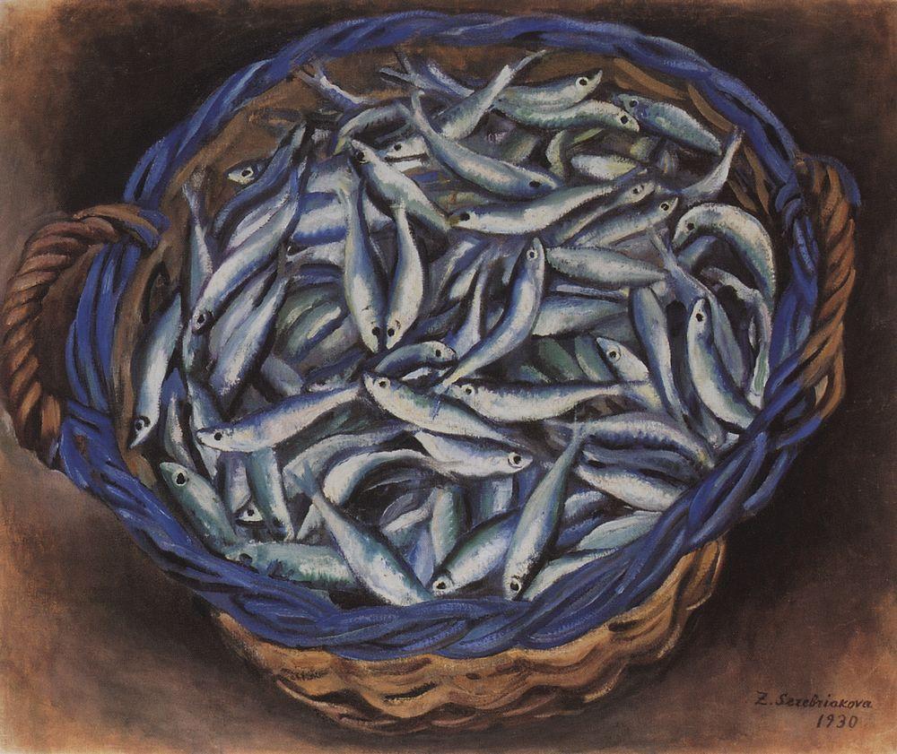 Shopping cart with sardines