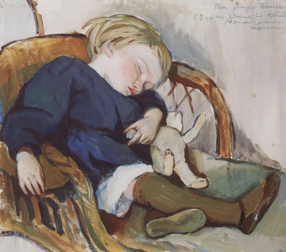This is how Binka fell asleep (Zhenya Serebryakov)