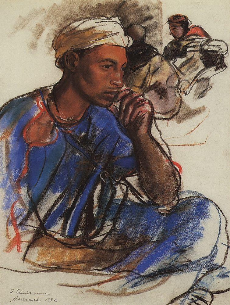 Thoughtful men in blue. Marrakesh